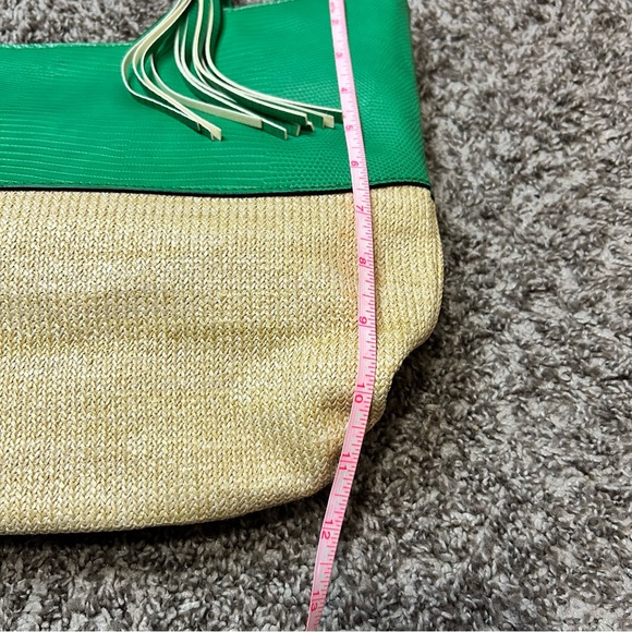 Rachel Zoe Faux Leather Woven Faux Straw Tote Bag - Picture 10 of 11